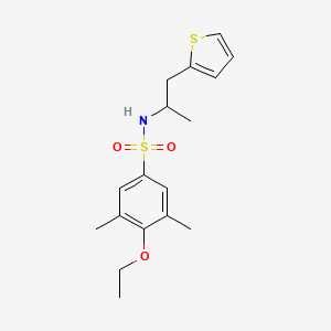 4-ethoxy-3,5-dimethyl-N-(1-(thiophen-2-yl)propan-2-yl)benzenesulfonamide - 1208519-60-1