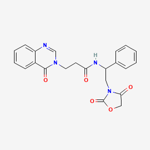 N-(2-(2,4-dioxooxazolidin-3-yl)-1-phenylethyl)-3-(4-oxoquinazolin-3(4H)-yl)propanamide - 2034251-52-8