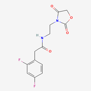 2-(2,4-difluorophenyl)-N-[2-(2,4-dioxo-1,3-oxazolidin-3-yl)ethyl]acetamide - 2034464-66-7