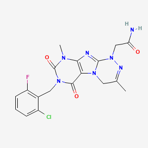 2-(7-(2-chloro-6-fluorobenzyl)-3,9-dimethyl-6,8-dioxo-6,7,8,9-tetrahydro-[1,2,4]triazino[3,4-f]purin-1(4H)-yl)acetamide - 923136-23-6