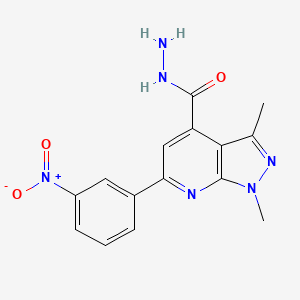 1,3-dimethyl-6-(3-nitrophenyl)-1H-pyrazolo[3,4-b]pyridine-4-carbohydrazide - 938017-83-5
