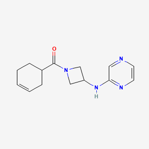 Cyclohex-3-en-1-yl(3-(pyrazin-2-ylamino)azetidin-1-yl)methanone - 2309590-71-2