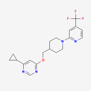 4-Cyclopropyl-6-((1-(4-(trifluoromethyl)pyridin-2-yl)piperidin-4-yl)methoxy)pyrimidine - 2319806-56-7