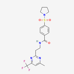 N-(2-(4-methyl-6-(trifluoromethyl)pyrimidin-2-yl)ethyl)-4-(pyrrolidin-1-ylsulfonyl)benzamide - 1396862-41-1