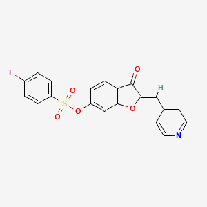 (Z)-3-oxo-2-(pyridin-4-ylmethylene)-2,3-dihydrobenzofuran-6-yl 4-fluorobenzenesulfonate - 896847-90-8