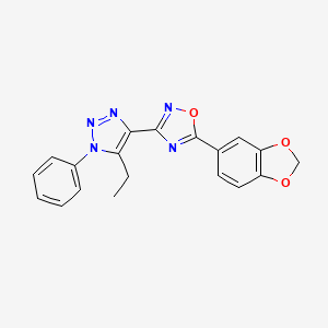 5-(2H-1,3-benzodioxol-5-yl)-3-(5-ethyl-1-phenyl-1H-1,2,3-triazol-4-yl)-1,2,4-oxadiazole - 1251552-20-1