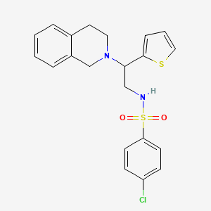 4-chloro-N-(2-(3,4-dihydroisoquinolin-2(1H)-yl)-2-(thiophen-2-yl)ethyl)benzenesulfonamide - 904278-70-2