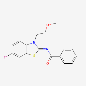(Z)-N-(6-fluoro-3-(2-methoxyethyl)benzo[d]thiazol-2(3H)-ylidene)benzamide - 864976-34-1