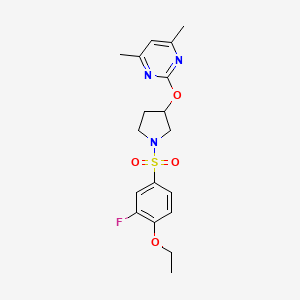 2-((1-((4-Ethoxy-3-fluorophenyl)sulfonyl)pyrrolidin-3-yl)oxy)-4,6-dimethylpyrimidine - 2034295-62-8