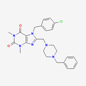 8-[(4-benzylpiperazin-1-yl)methyl]-7-(4-chlorobenzyl)-1,3-dimethyl-3,7-dihydro-1H-purine-2,6-dione - 840482-39-5