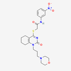 2-((1-(3-morpholinopropyl)-2-oxo-1,2,5,6,7,8-hexahydroquinazolin-4-yl)thio)-N-(3-nitrophenyl)acetamide - 899749-53-2