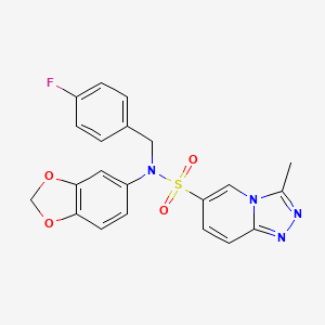 N-(2H-1,3-benzodioxol-5-yl)-N-[(4-fluorophenyl)methyl]-3-methyl-[1,2,4]triazolo[4,3-a]pyridine-6-sulfonamide - 1251633-16-5