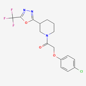 2-(4-Chlorophenoxy)-1-(3-(5-(trifluoromethyl)-1,3,4-oxadiazol-2-yl)piperidin-1-yl)ethanone - 1396852-66-6