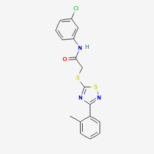 N-(3-chlorophenyl)-2-((3-(o-tolyl)-1,2,4-thiadiazol-5-yl)thio)acetamide - 864918-54-7