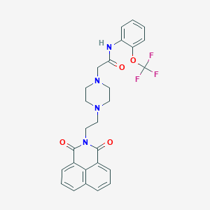 2-(4-(2-(1,3-dioxo-1H-benzo[de]isoquinolin-2(3H)-yl)ethyl)piperazin-1-yl)-N-(2-(trifluoromethoxy)phenyl)acetamide - 2034266-95-8
