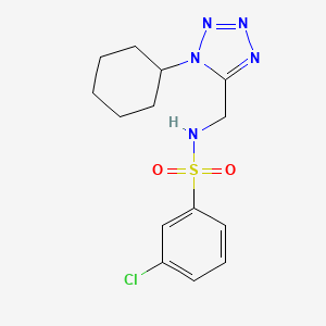 3-chloro-N-((1-cyclohexyl-1H-tetrazol-5-yl)methyl)benzenesulfonamide - 921084-41-5