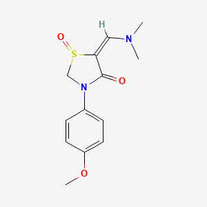 (5E)-5-[(dimethylamino)methylidene]-3-(4-methoxyphenyl)-4-oxo-1,3-thiazolidin-1-ium-1-olate - 338752-87-7