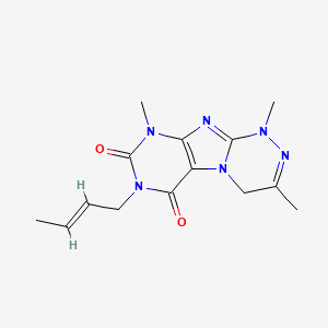 (E)-7-(but-2-en-1-yl)-1,3,9-trimethyl-7,9-dihydro-[1,2,4]triazino[3,4-f]purine-6,8(1H,4H)-dione - 919027-31-9