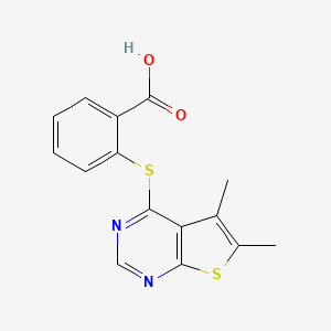 2-({5,6-Dimethylthieno[2,3-d]pyrimidin-4-yl}sulfanyl)benzoic acid - 726151-17-3