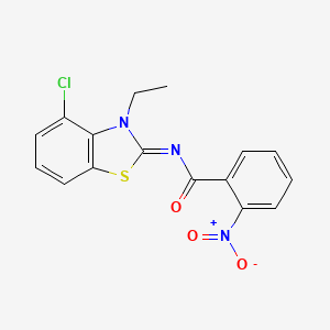 (E)-N-(4-chloro-3-ethylbenzo[d]thiazol-2(3H)-ylidene)-2-nitrobenzamide - 865545-59-1