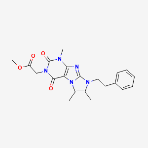 methyl 2-(1,6,7-trimethyl-2,4-dioxo-8-phenethyl-1H-imidazo[2,1-f]purin-3(2H,4H,8H)-yl)acetate - 896077-52-4