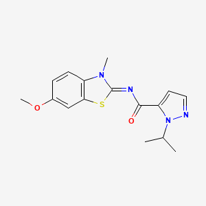 (E)-1-isopropyl-N-(6-methoxy-3-methylbenzo[d]thiazol-2(3H)-ylidene)-1H-pyrazole-5-carboxamide - 1203441-73-9
