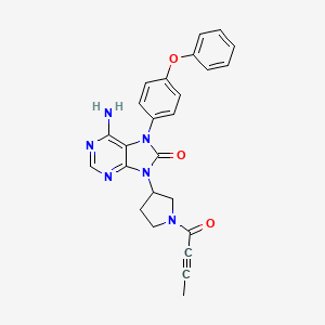 6-Amino-9-(1-(but-2-ynoyl)pyrrolidin-3-yl)-7-(4-phenoxyphenyl)-7H-purin-8(9H)-one - 