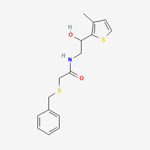 2-(benzylthio)-N-(2-hydroxy-2-(3-methylthiophen-2-yl)ethyl)acetamide - 1351645-27-6