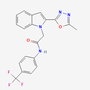 2-[2-(5-methyl-1,3,4-oxadiazol-2-yl)-1H-indol-1-yl]-N-[4-(trifluoromethyl)phenyl]acetamide - 923193-75-3