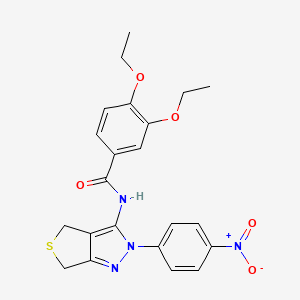 3,4-diethoxy-N-(2-(4-nitrophenyl)-4,6-dihydro-2H-thieno[3,4-c]pyrazol-3-yl)benzamide - 476459-00-4