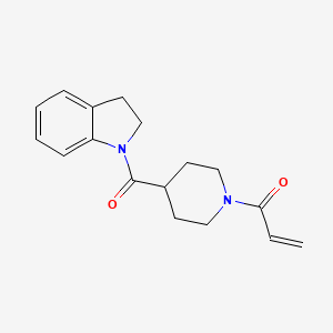 1-[4-(2,3-dihydro-1H-indole-1-carbonyl)piperidin-1-yl]prop-2-en-1-one - 2196530-92-2