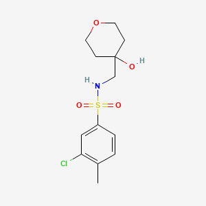 3-chloro-N-[(4-hydroxyoxan-4-yl)methyl]-4-methylbenzene-1-sulfonamide - 1351621-50-5