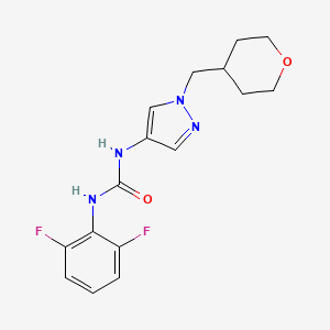 1-(2,6-difluorophenyl)-3-{1-[(oxan-4-yl)methyl]-1H-pyrazol-4-yl}urea - 1705753-45-2