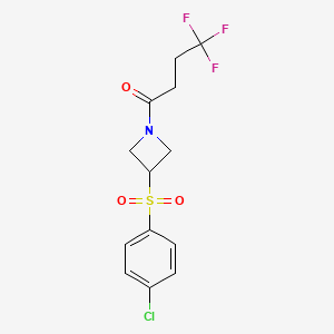 1-(3-((4-Chlorophenyl)sulfonyl)azetidin-1-yl)-4,4,4-trifluorobutan-1-one - 1797277-50-9