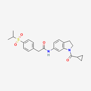N-(1-(cyclopropanecarbonyl)indolin-6-yl)-2-(4-(isopropylsulfonyl)phenyl)acetamide - 1206985-30-9