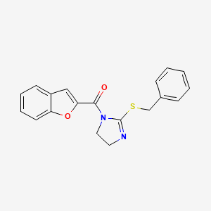 benzofuran-2-yl(2-(benzylthio)-4,5-dihydro-1H-imidazol-1-yl)methanone - 851864-65-8