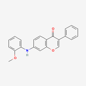 7-((2-methoxyphenyl)amino)-3-phenyl-4H-chromen-4-one - 864753-93-5