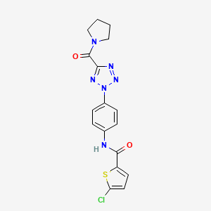 5-chloro-N-(4-(5-(pyrrolidine-1-carbonyl)-2H-tetrazol-2-yl)phenyl)thiophene-2-carboxamide - 1396637-42-5