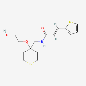 (E)-N-((4-(2-hydroxyethoxy)tetrahydro-2H-thiopyran-4-yl)methyl)-3-(thiophen-2-yl)acrylamide - 2321342-31-6