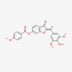 (Z)-3-oxo-2-(3,4,5-trimethoxybenzylidene)-2,3-dihydrobenzofuran-6-yl 4-methoxybenzoate - 858769-20-7