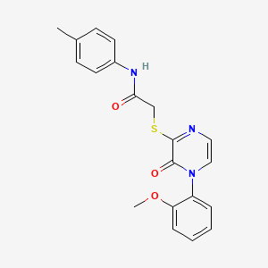 2-{[4-(2-methoxyphenyl)-3-oxo-3,4-dihydropyrazin-2-yl]sulfanyl}-N-(4-methylphenyl)acetamide - 899944-89-9