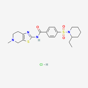 4-((2-ethylpiperidin-1-yl)sulfonyl)-N-(5-methyl-4,5,6,7-tetrahydrothiazolo[5,4-c]pyridin-2-yl)benzamide hydrochloride - 1215587-28-2