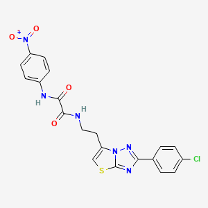 N1-(2-(2-(4-chlorophenyl)thiazolo[3,2-b][1,2,4]triazol-6-yl)ethyl)-N2-(4-nitrophenyl)oxalamide - 894037-61-7