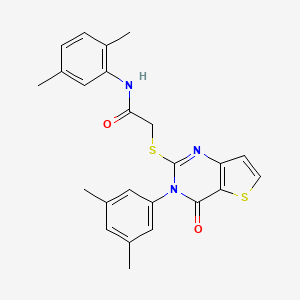 N-(2,5-dimethylphenyl)-2-{[3-(3,5-dimethylphenyl)-4-oxo-3,4-dihydrothieno[3,2-d]pyrimidin-2-yl]sulfanyl}acetamide - 1260924-57-9