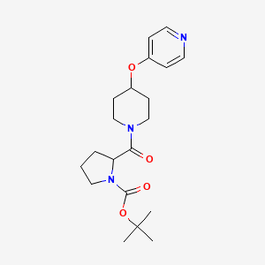 Tert-butyl 2-(4-(pyridin-4-yloxy)piperidine-1-carbonyl)pyrrolidine-1-carboxylate - 2034207-47-9