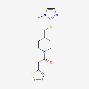 1-(4-(((1-methyl-1H-imidazol-2-yl)thio)methyl)piperidin-1-yl)-2-(thiophen-2-yl)ethanone - 1428375-68-1