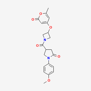 1-(4-methoxyphenyl)-4-(3-((6-methyl-2-oxo-2H-pyran-4-yl)oxy)azetidine-1-carbonyl)pyrrolidin-2-one - 1795446-61-5