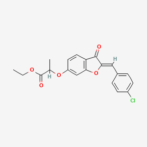(Z)-ethyl 2-((2-(4-chlorobenzylidene)-3-oxo-2,3-dihydrobenzofuran-6-yl)oxy)propanoate - 623122-92-9