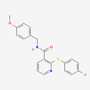 2-[(4-chlorophenyl)sulfanyl]-N-(4-methoxybenzyl)nicotinamide - 866153-85-7