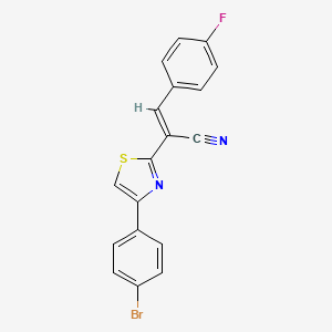 (E)-2-(4-(4-bromophenyl)thiazol-2-yl)-3-(4-fluorophenyl)acrylonitrile - 332046-02-3